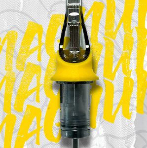 Magnum tattoo cartridge by Blue Steel Tattoo - yellow grip